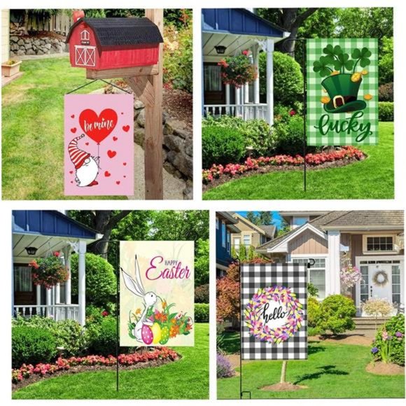 Seasonal Garden Flags Set of 12 Double Sided Easter Spring Garden Flag - Picture 5 of 7